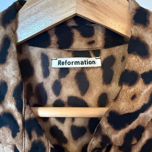 Reformation leopard print viscose blouse - Picture 2 of 4